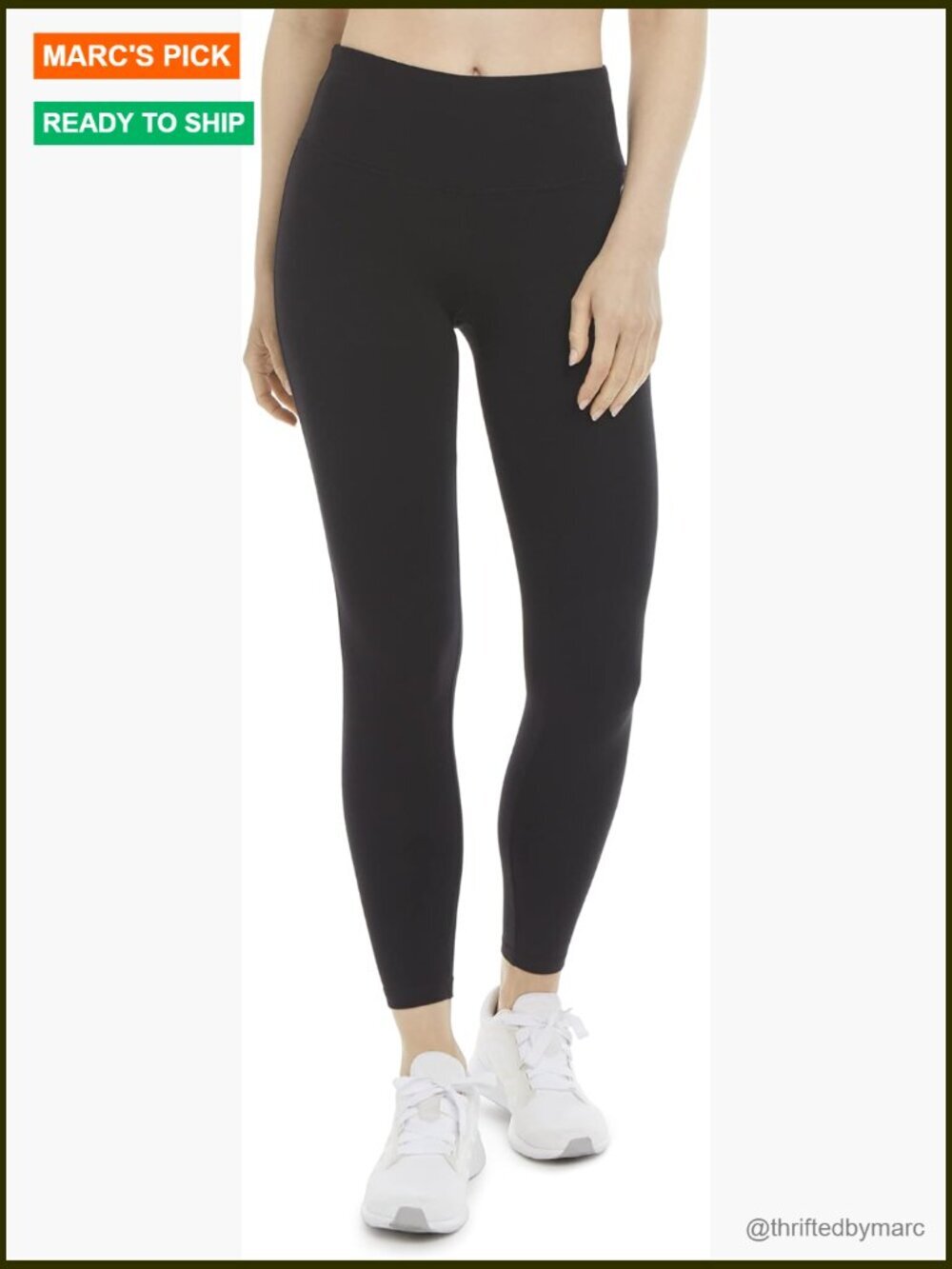 High Waist Cotton Stretch Ankle Leggings, Tummy Control, Workout